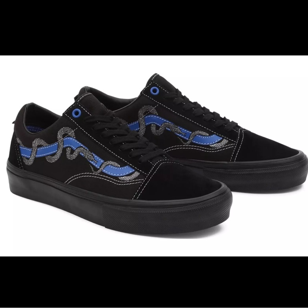 VANS Breana Geering x Skate Old Skool Black Blue Snake - 6M 7W